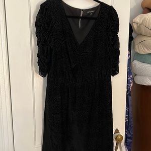Madewell Crushed Velvet Black Mini Dress Size 12